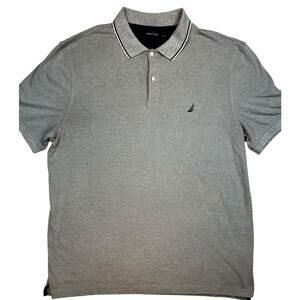 Nautica Men’s Polo Shirt Gray XXL Cotton Pique Short Sleeve Casual Classic Fit